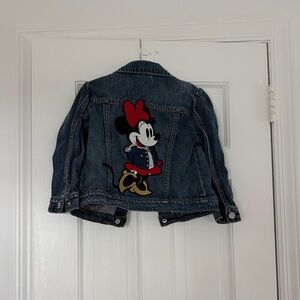 GAP Kids Blue Jean Jacket with Minnie Mouse Patch